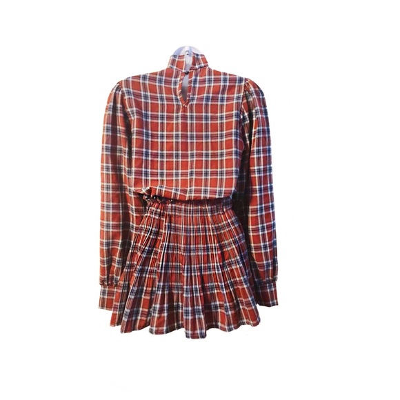 Storets Talia Tartan Plaid Co Ord Set Skirt Blouse - Picture 2 of 5